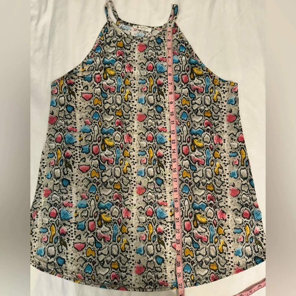 BOMBOM Women’s Leopard Pink/Blue/Gray Tank ~ Size XL - Picture 2 of 7